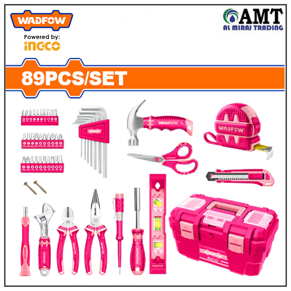Wadfow 89 Pcs Pink hand tools set - WHS3B89