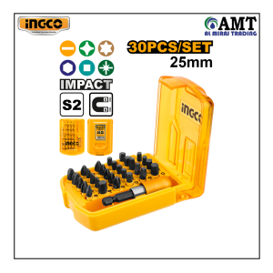 INGCO 30 Pcs 25mm impact screwdriver bits set - AKSD68303