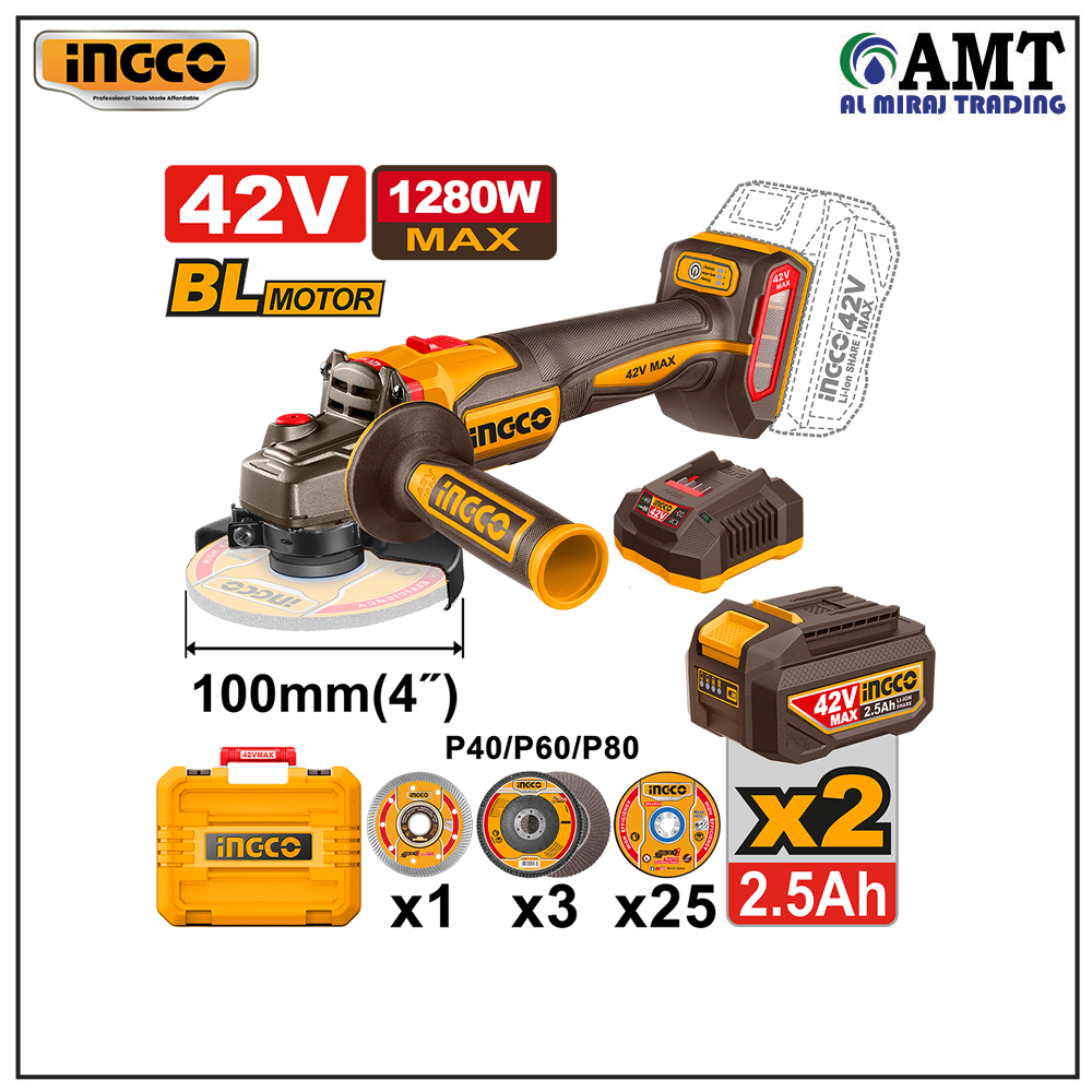 INGCO Cordless angle grinder - CAGLI4128102 INGCO Cordless angle grinder - CAGLI4128102