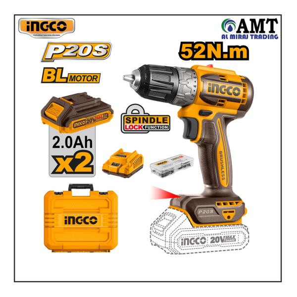 INGCO Brushless cordless drill - CDLI20453