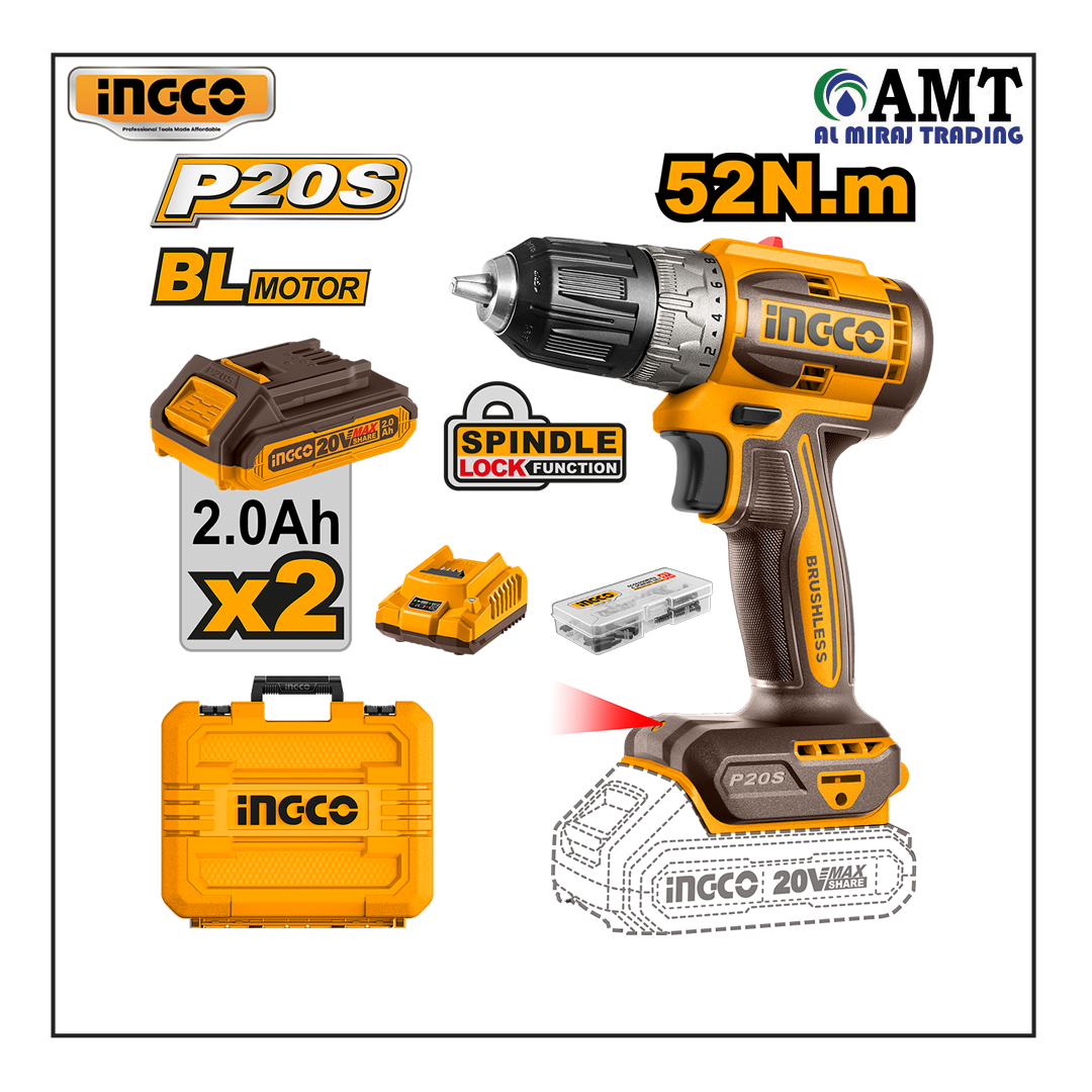 INGCO Brushless cordless drill - CDLI20453 INGCO Brushless cordless drill - CDLI20453
