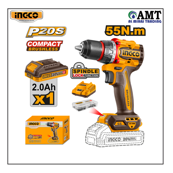 INGCO Compact Brushless Cordless Drill - CDLI205582