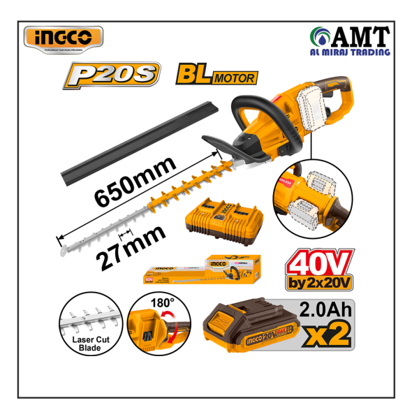 INGCO Lithium-Ion hedge trimmer - CHTLI400282