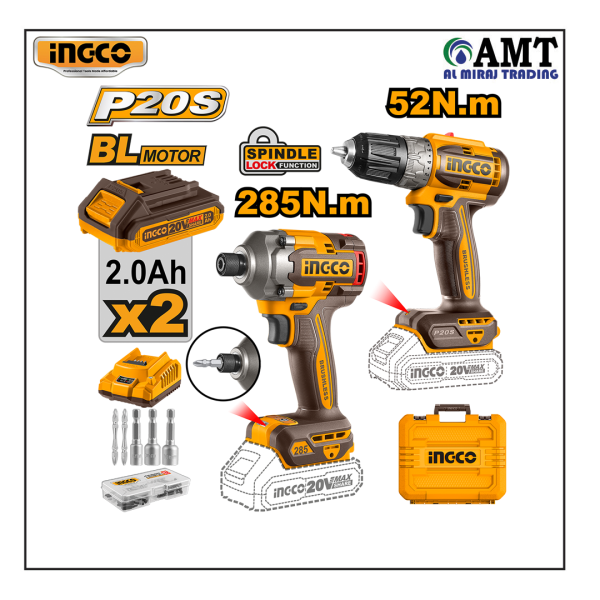 INGCO Cordless 2 pcs combo kit - CKLI20272