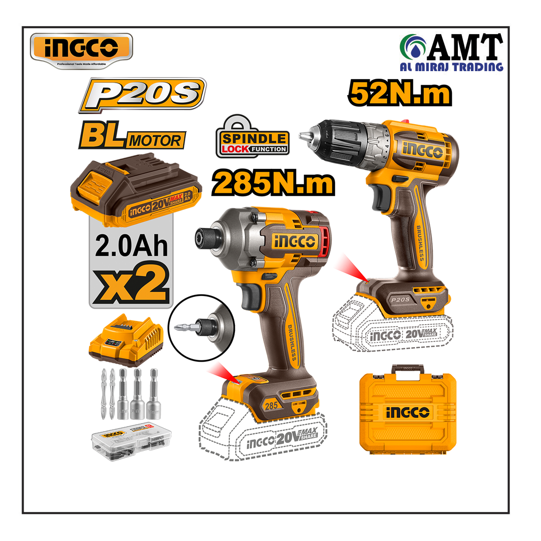 INGCO Cordless 2 pcs combo kit - CKLI20272 INGCO Cordless 2 pcs combo kit - CKLI20272