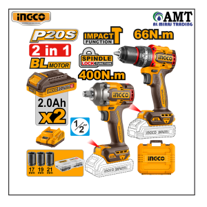 INGCO Cordless 2 pcs combo kit - CKLI20275