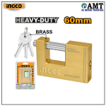 INGCO Heavy Duty Brass Block Padlock 60mm - DBBPL0602
