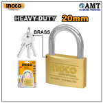 INGCO Heavy Duty Brass Padlock 20mm - DBPL0202