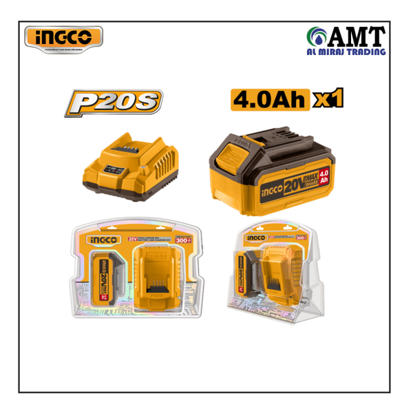 INGCO P20S Lithium-Ion battery and charger kit - FBCPK1214