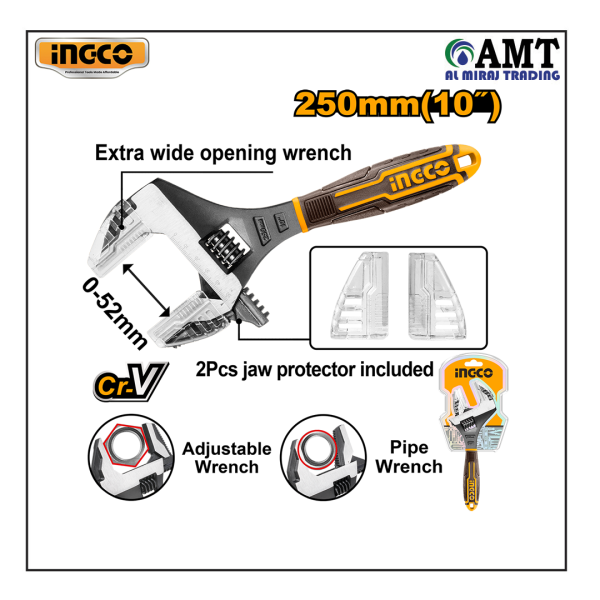 INGCO 2 IN 1 adjustable wrench - HADWG0810