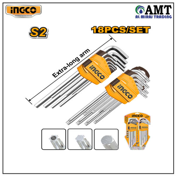 INGCO 18 Pcs hex key and torx key set - HHKSET0181