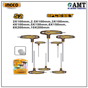 INGCO 8 Pcs T-handle hex wrench set - HHKT80818