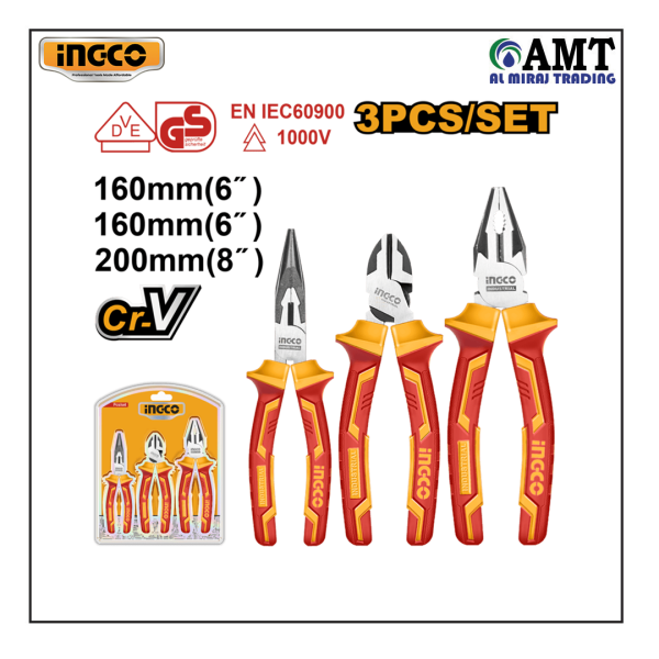 INGCO 3 Pcs insulated pliers set - HIKPS28318