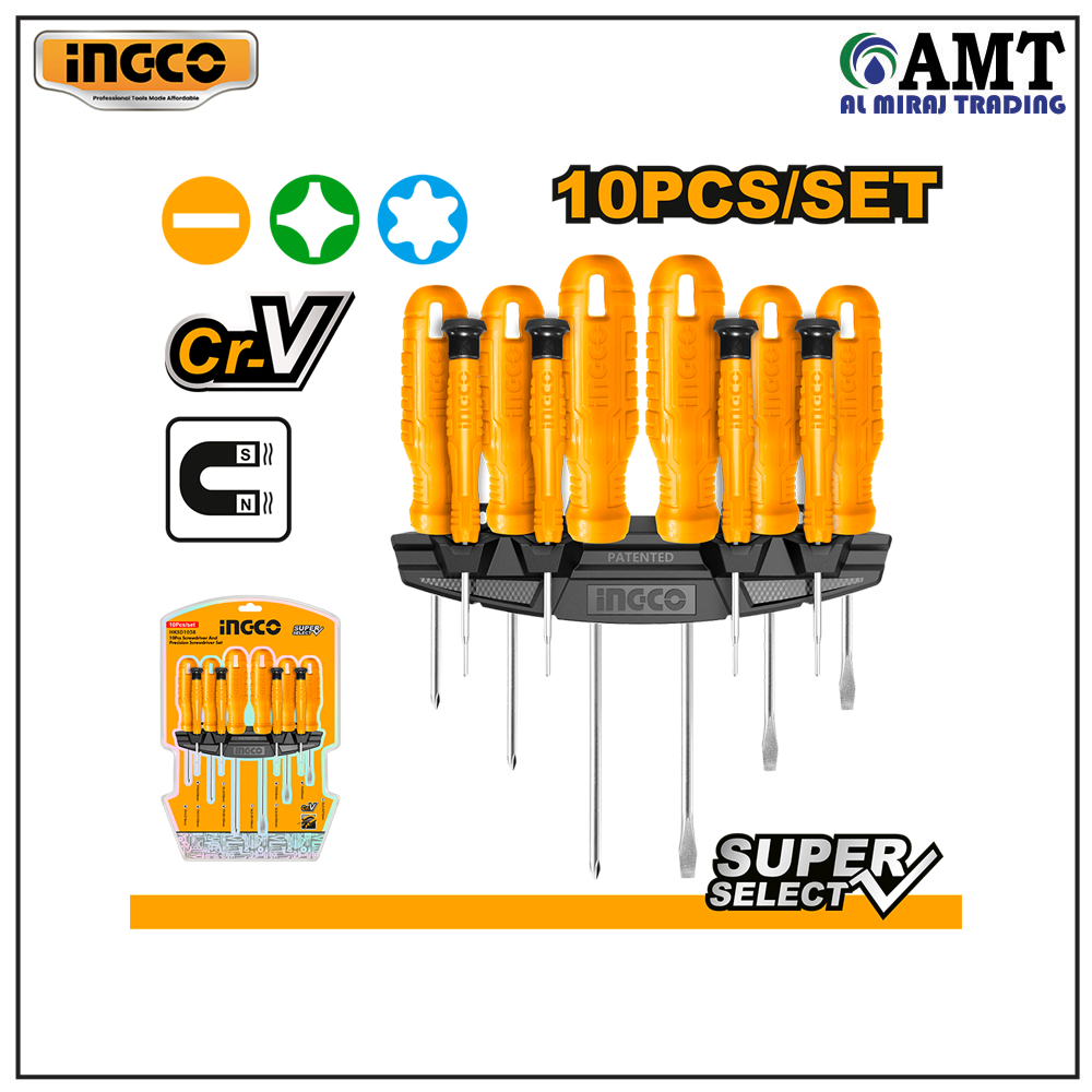 HKSD1058 INGCO 10 Pcs Screwdriver And Precision Screwdriver Set - HKSD1058 - Image 1