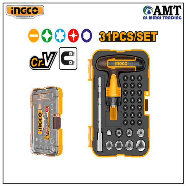 INGCO 31 Pcs T-handle wrench screwdriver set - HKSDB0318