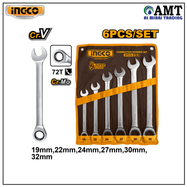 INGCO Ratchet spanner set - HKSPAR1061