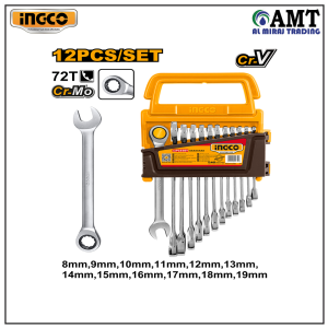 INGCO 12 Pcs ratchet spanner set - HKSPAR1122