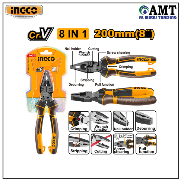 INGCO 8-in-1 Multi-function combination pliers - HMFCP28200