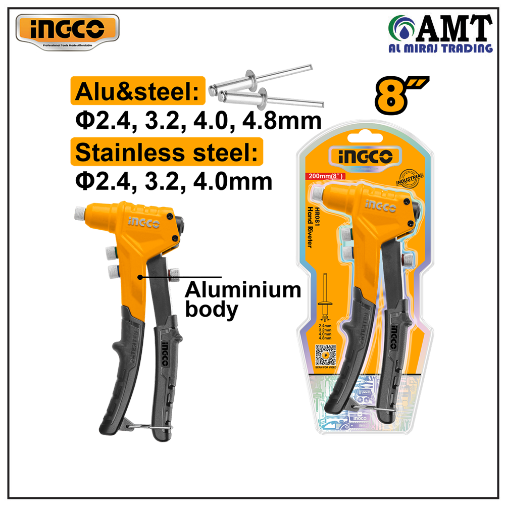 HR081 INGCO Hand Riveter 8" - HR081 - Image 1