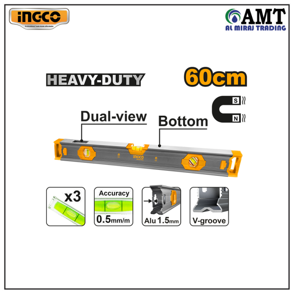 INGCO Spirit level(With powerful magnets) - HSL68060