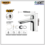 INGCO Single Lever Washbasin Mixer 158mm - HSLBM11501