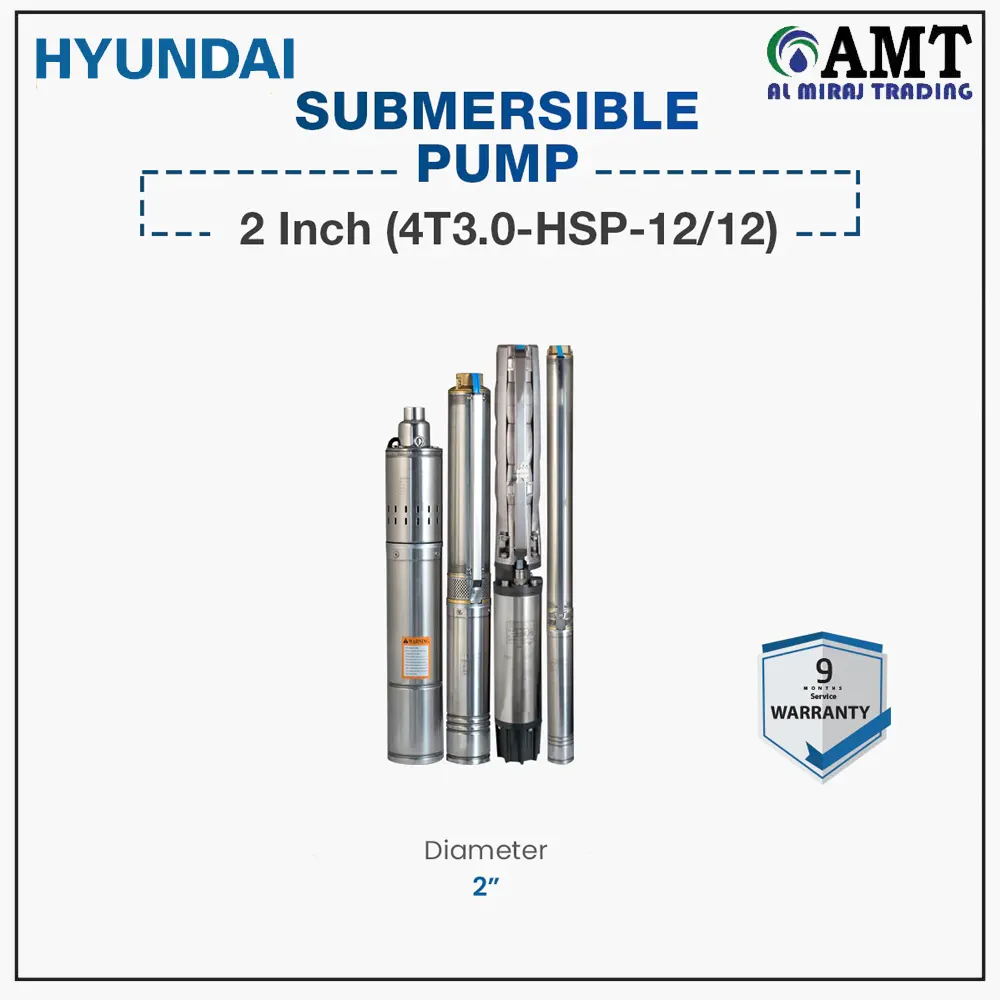 deep well 4 Hyundai Deep Well Submersible Pump 2 Inch - 4T3.0-HSP-12/12 - Image 1